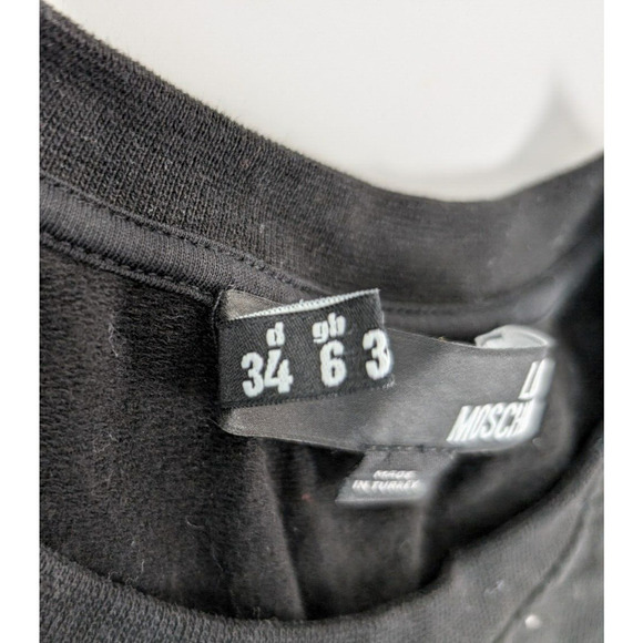 Love Moschino Women’s Box Logo Black Sweatshirt Dress Size US 2 - Picture 6 of 11